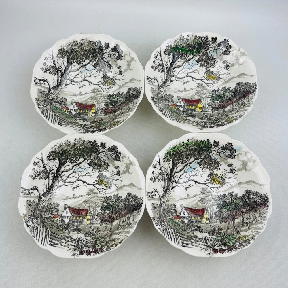J&G Meakin Welcome Home Coupe Cereal Soup Bowl Lot of 4 English Staffordshire